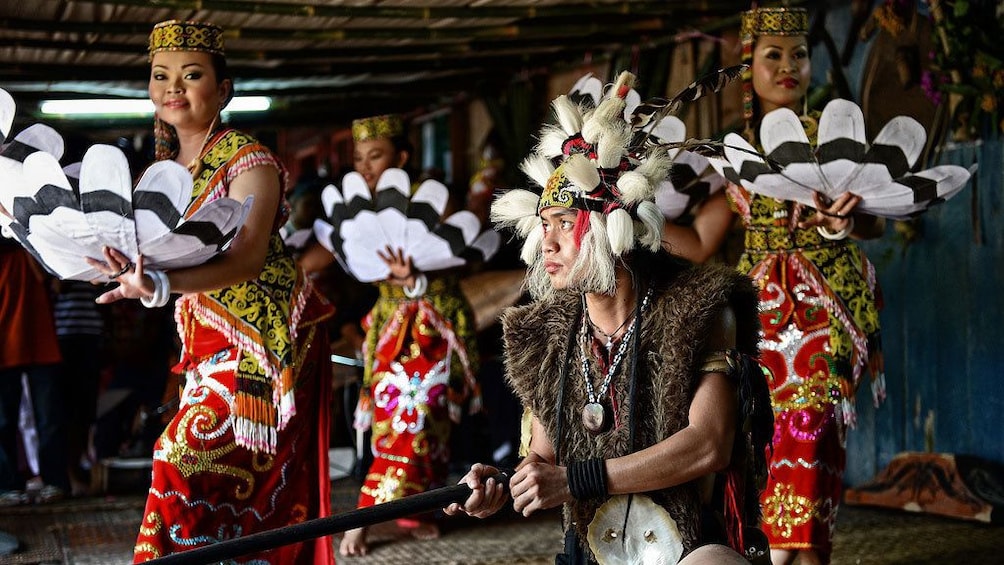 Cultural performance at the Sarawak Cultural Village tour in Malaysia 