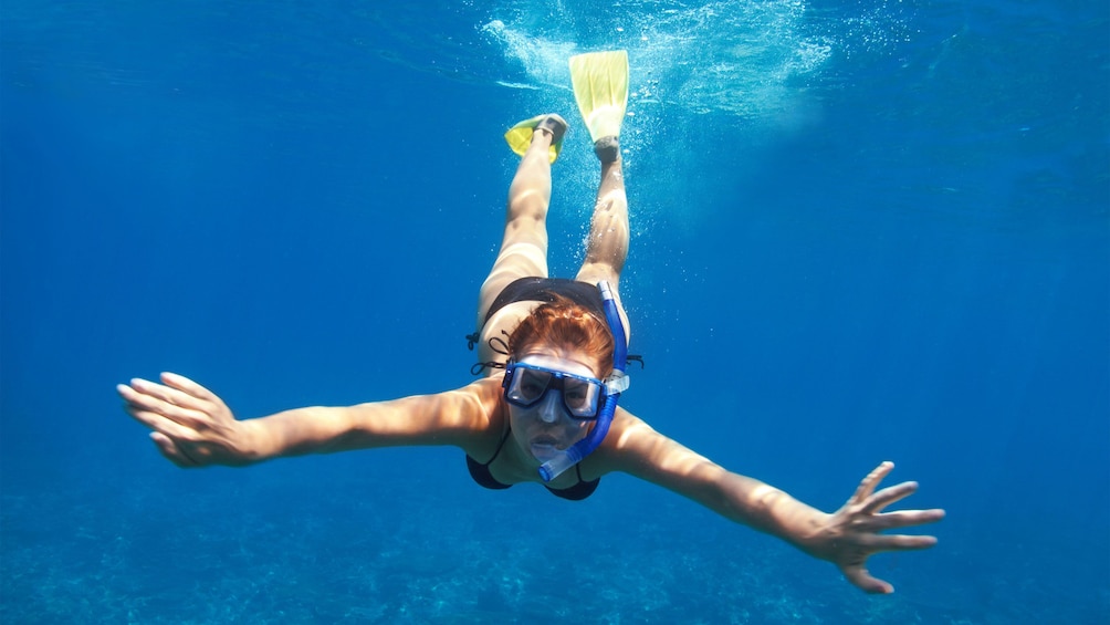 Woman snorkeling in Malaysia 