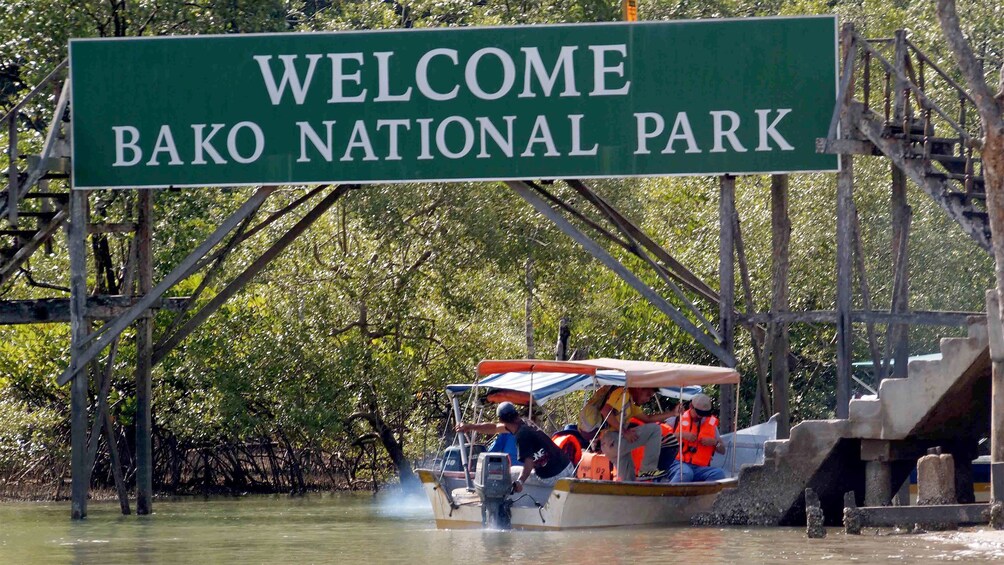 taking a small motor boat at the Bako National Park in Malaysia