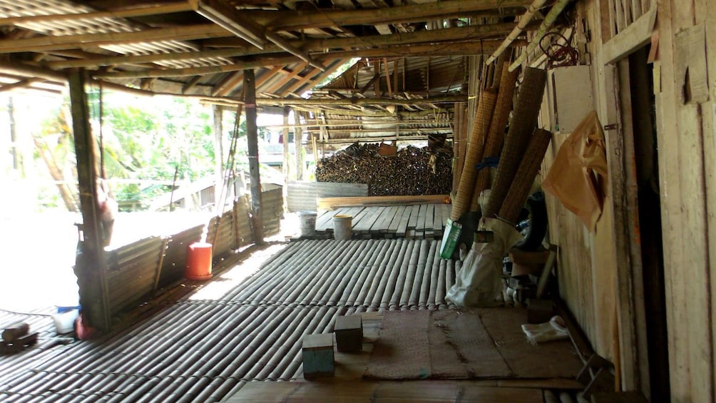 old bamboo shelter in Malaysia