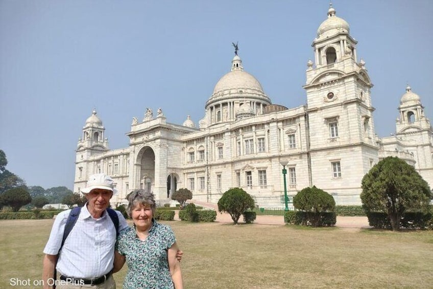 In front of the Victoria Memorial 