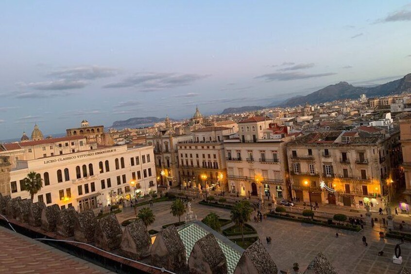 Panoramic view from the roof of the Cathedral of Palermo