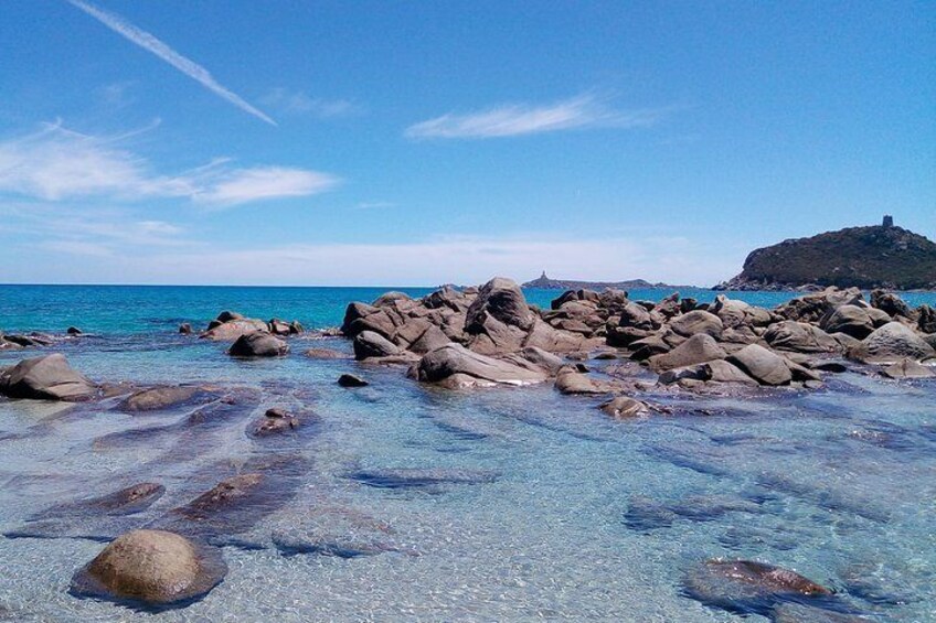 Crystal water in Porto Giunco beach