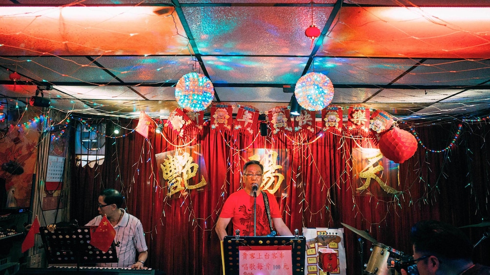 Musicians at the night in Kowloon Hong Kong