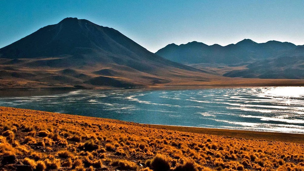 Lagoon with mountains in the background in Chile