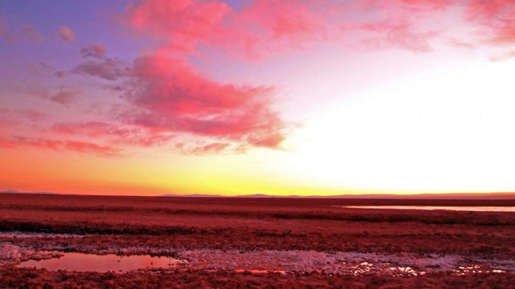 Salt field at sunset in Chile