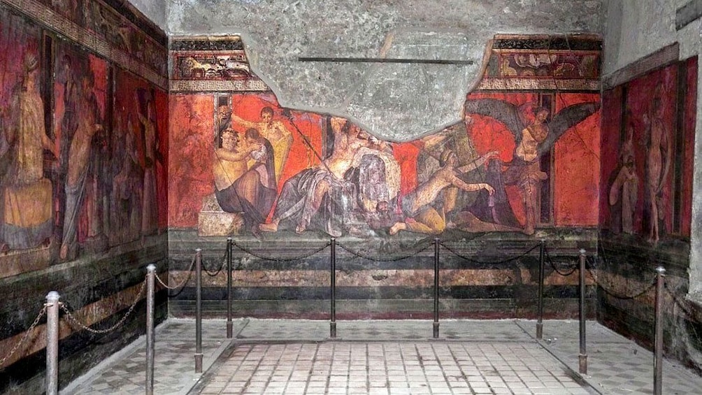 Remains of a mural in Pompeii
