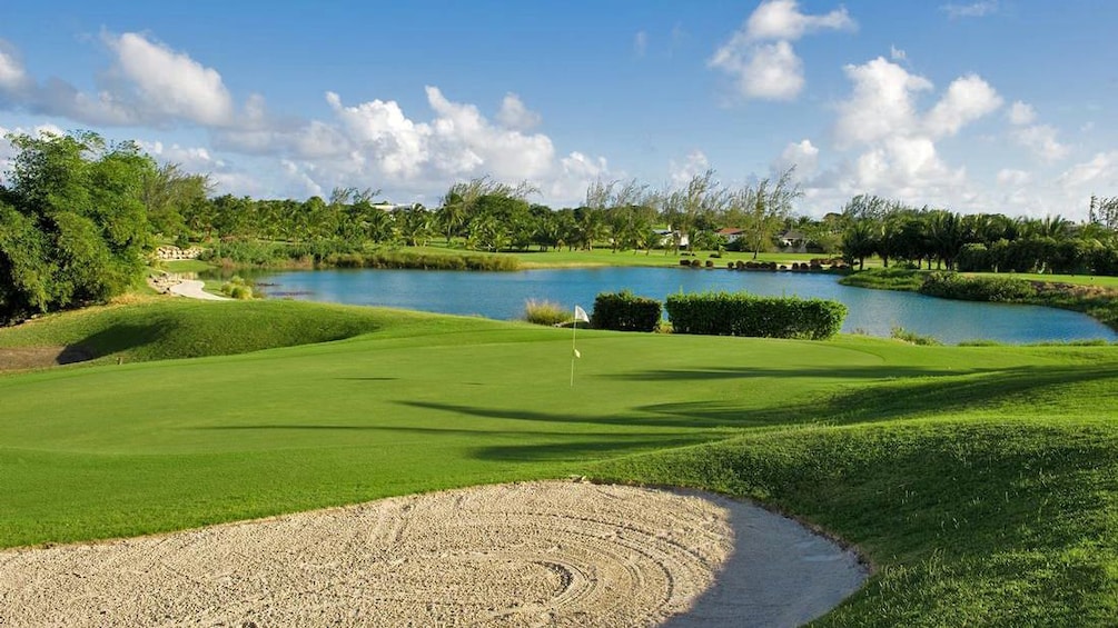 Sand trap on Golf course in barbados