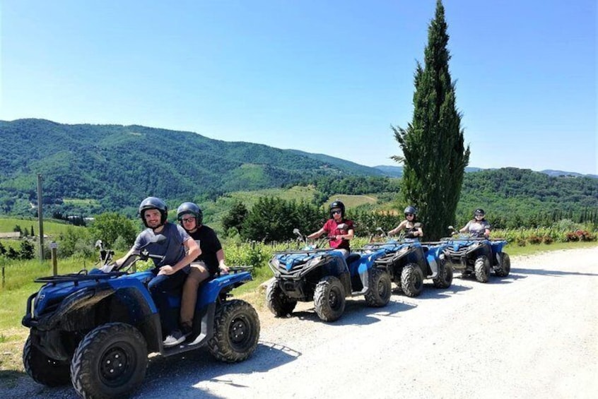 Quad Tour ATV Adventure in Chianti. Lunch and Wine Tasting. Open Top Van