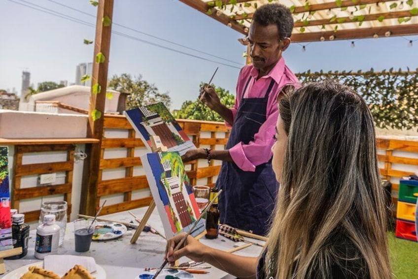 Brunch And Paint in a secret rooftop