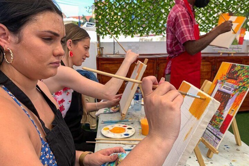 Brunch And Paint in a secret rooftop