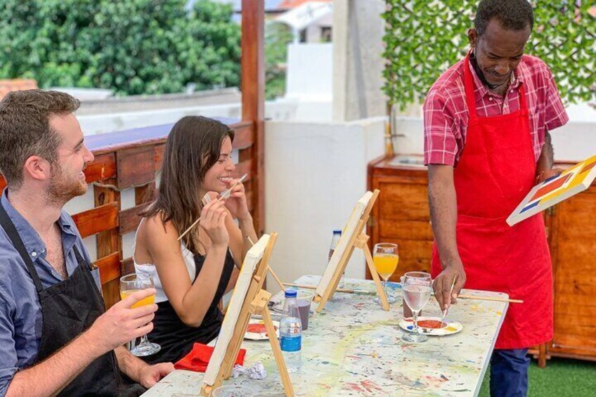 Brunch And Paint in a secret rooftop