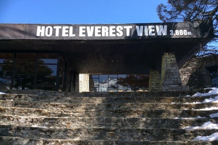 Everest view Hotel at 3800m. 1:30 hrs from Namche Bazar.