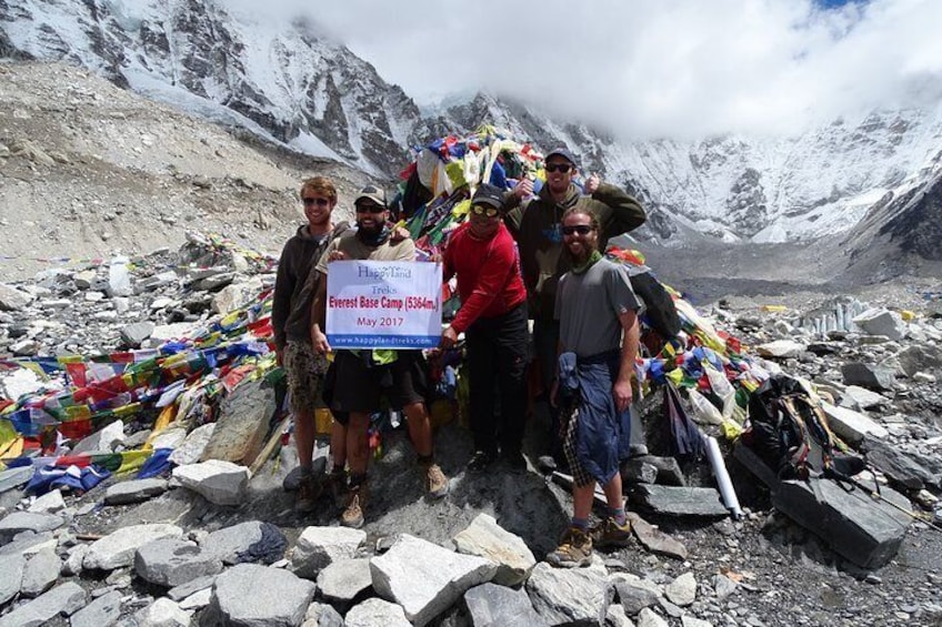 One of the our group at Everest Base Camp 5,364m. 