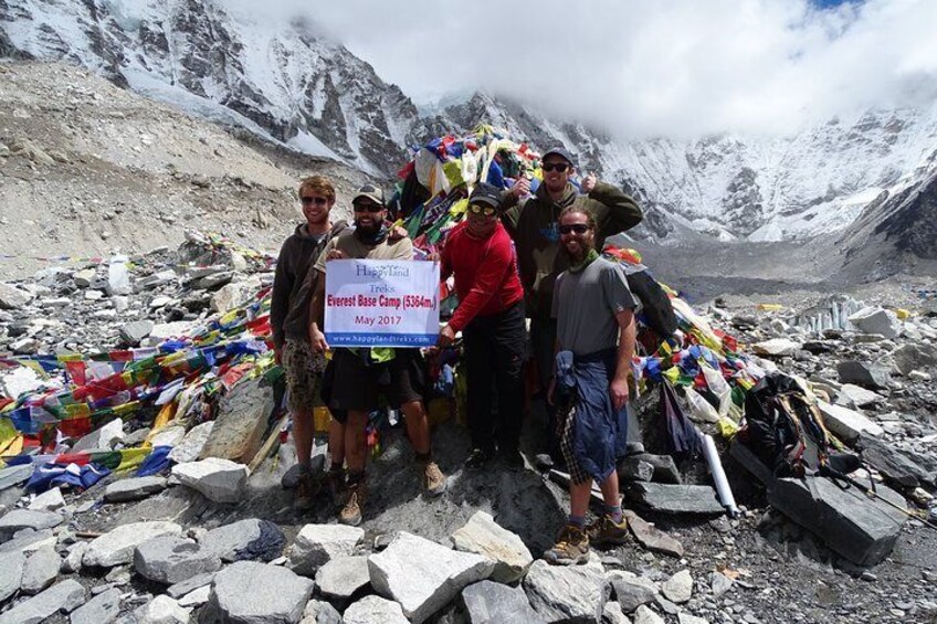 One of the our group at Everest Base Camp 5,364m.
