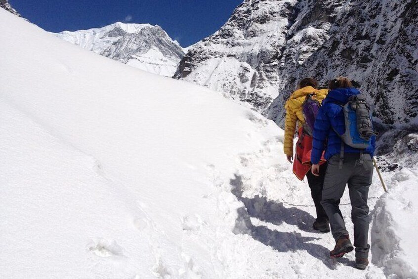 Trekking to Annapurna Base Camp.