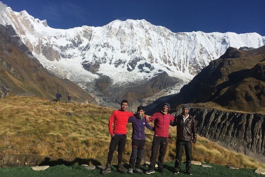 Our adventure team at Annapurna Base Camp 4130m.