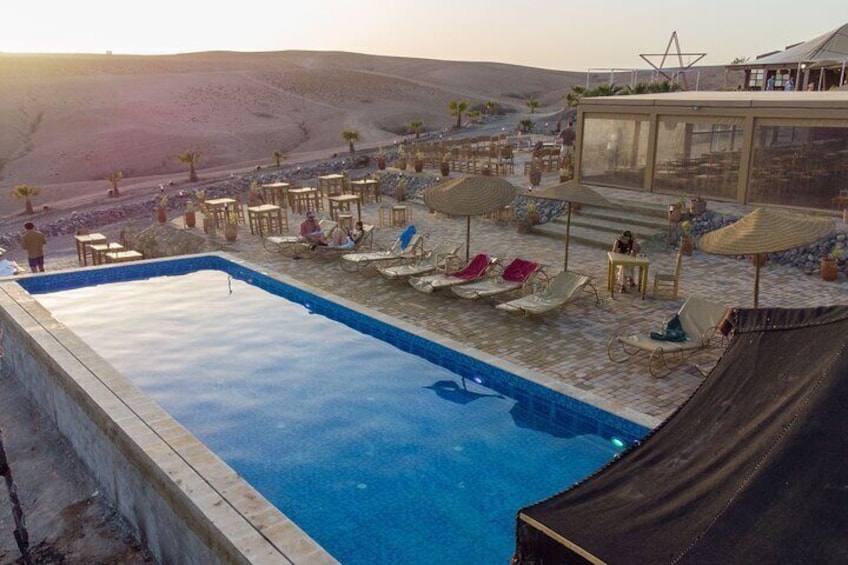 Night in the Agafay desert, deluxe tent with show and swimming pool