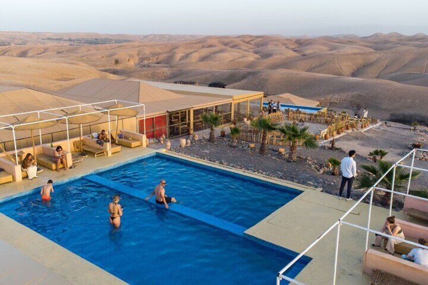 Night in the Agafay desert, deluxe tent with show and swimming pool