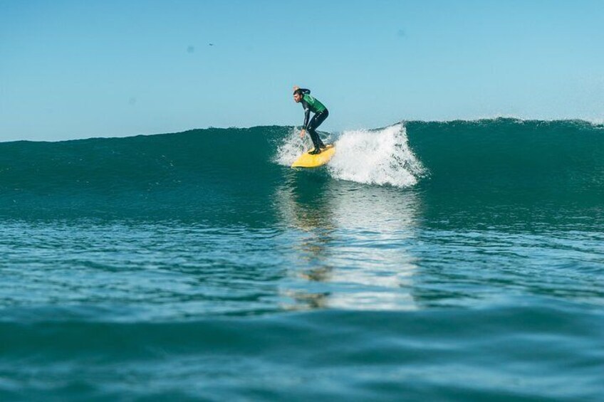 Surf Lesson, riding waves