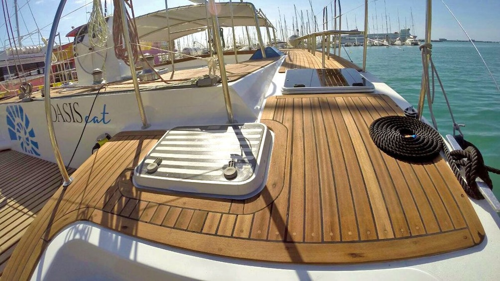 Deck of Catamaran