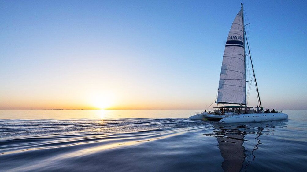 Catamaran at sunset in Mallorca Island