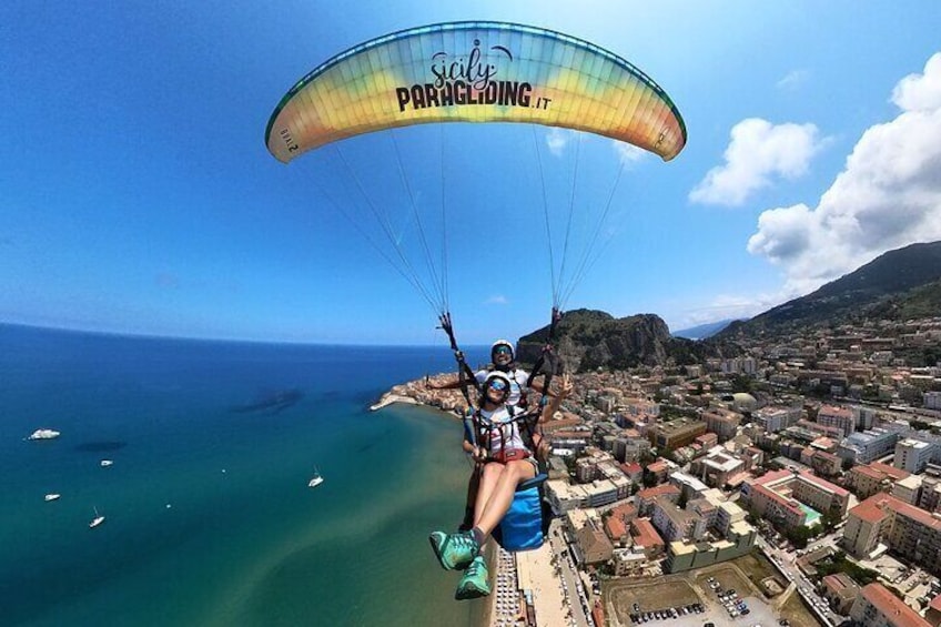 Tandem Paragliding Flight in Cefalù