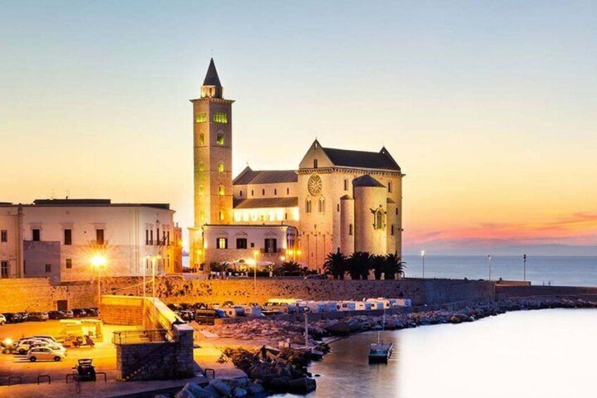 Trani, is a great example of Romanesque style in Puglia. White and elegant