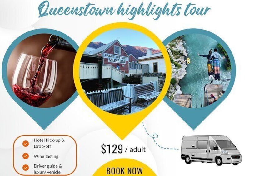 Queenstown Highlights - Half Day Tour - Arrowtown, Winery, Bungy, Local Sites