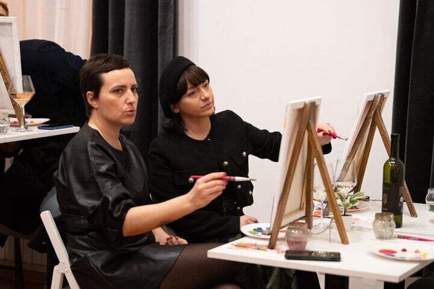 Painting party at Art Bottega - Paint & Wine Studio in Zagreb
