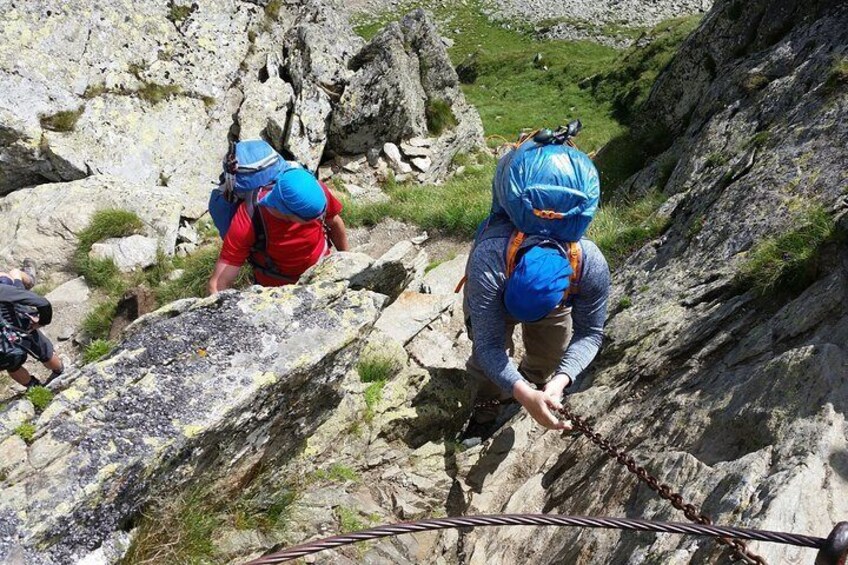 difficult hike in Carpathians