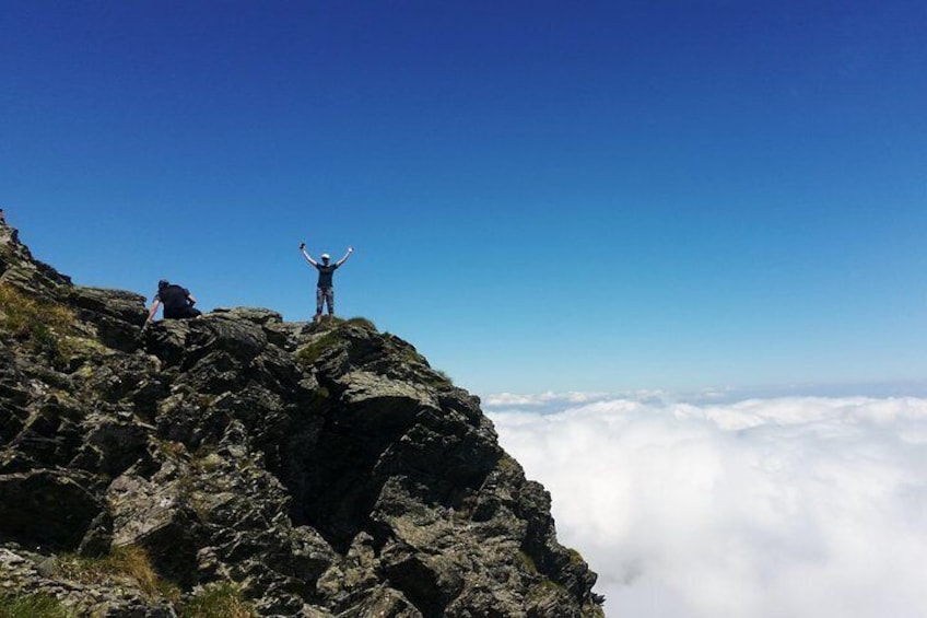 difficult hike in Carpathians