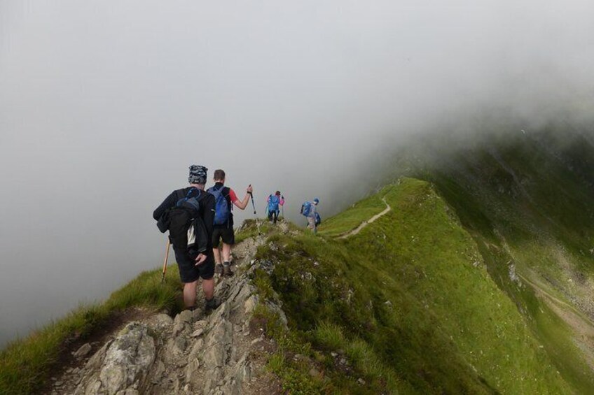 difficult hike in Carpathians