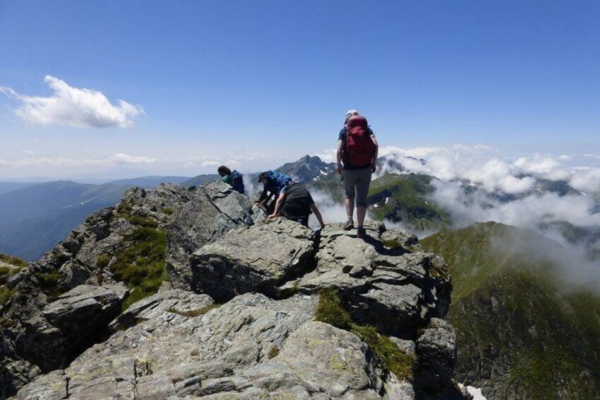 difficult hike in Carpathians