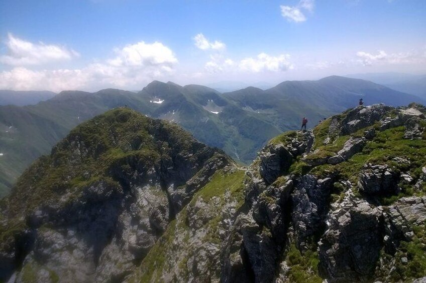 difficult hike in Carpathians