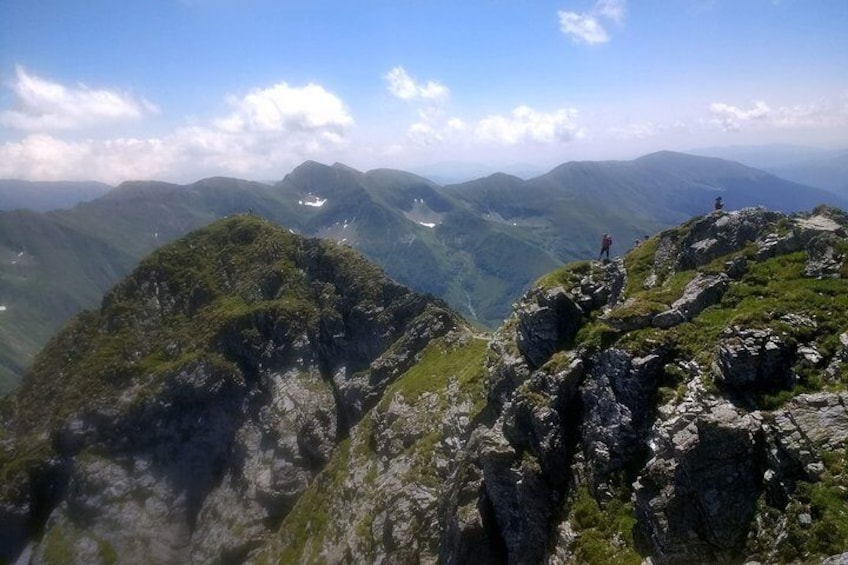 difficult hike in Carpathians