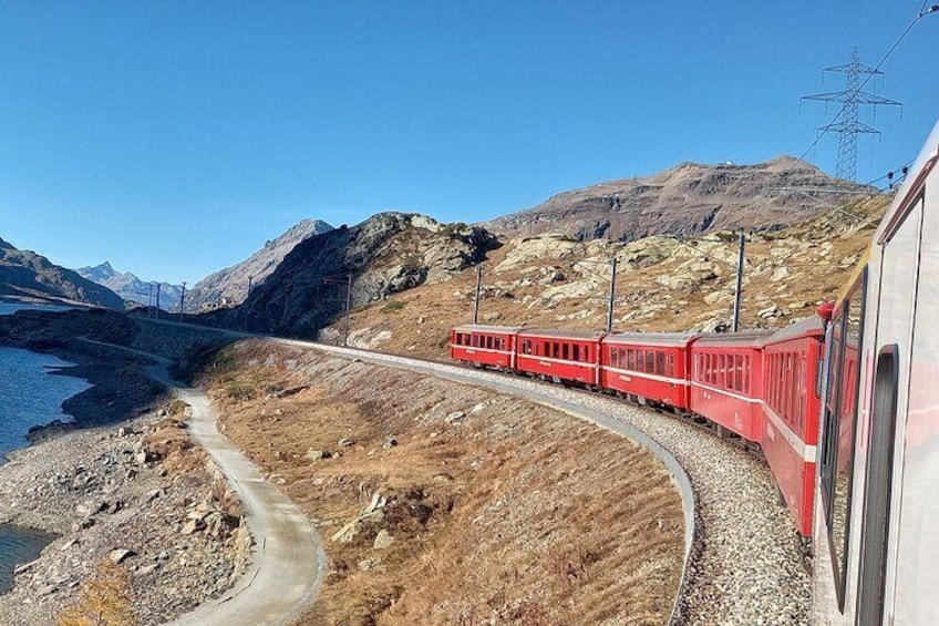 St Moritz and Bernina express. Departure from Milan