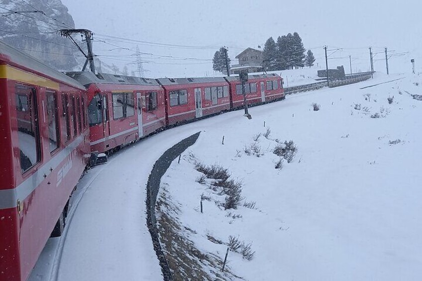 Lake Como, St Moritz and Bernina train. Departure from Milan