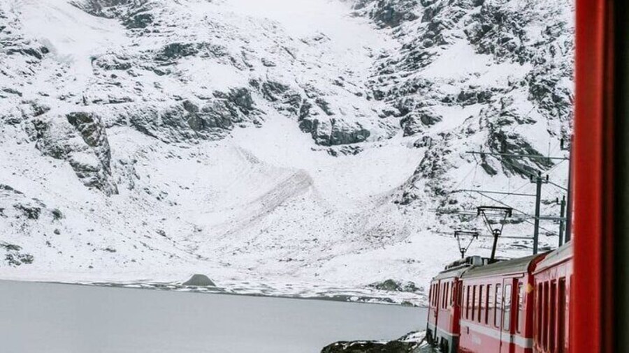 Bernina Scenic Train ride on the Swiss Alps. Small-Group