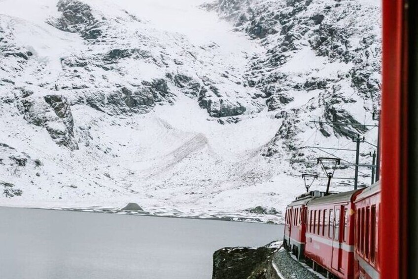 Bernina Scenic Train ride on the Swiss Alps. Small-Group 