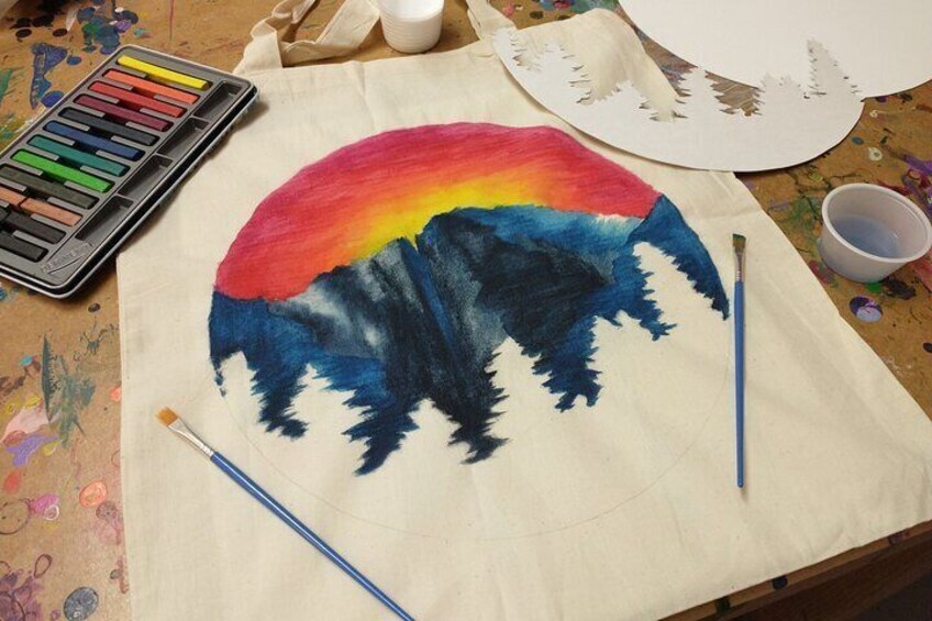 Colorado Inspired Inktense Painted Tote Bag Class