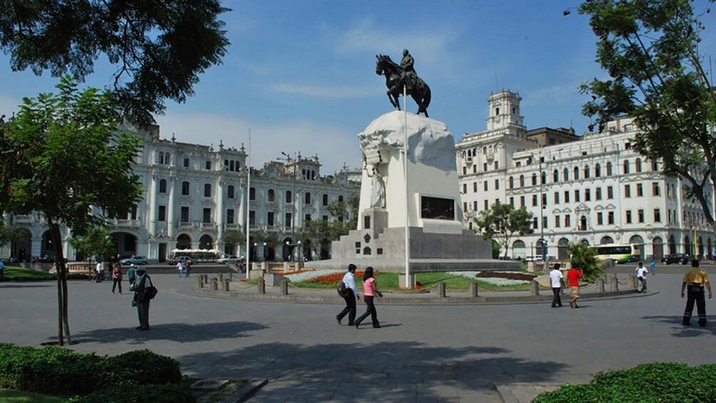 Statue of Jose de San Martin on horseback in Lima, Peru