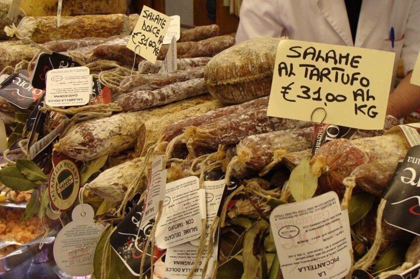 Italian selection of salami