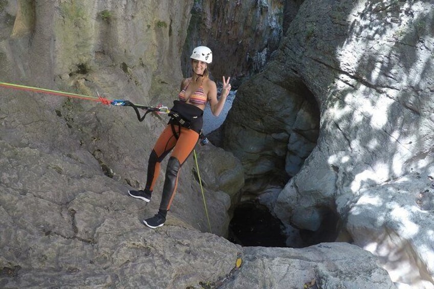 Second rappel of Garganta Verde - Sierra de Grazalema