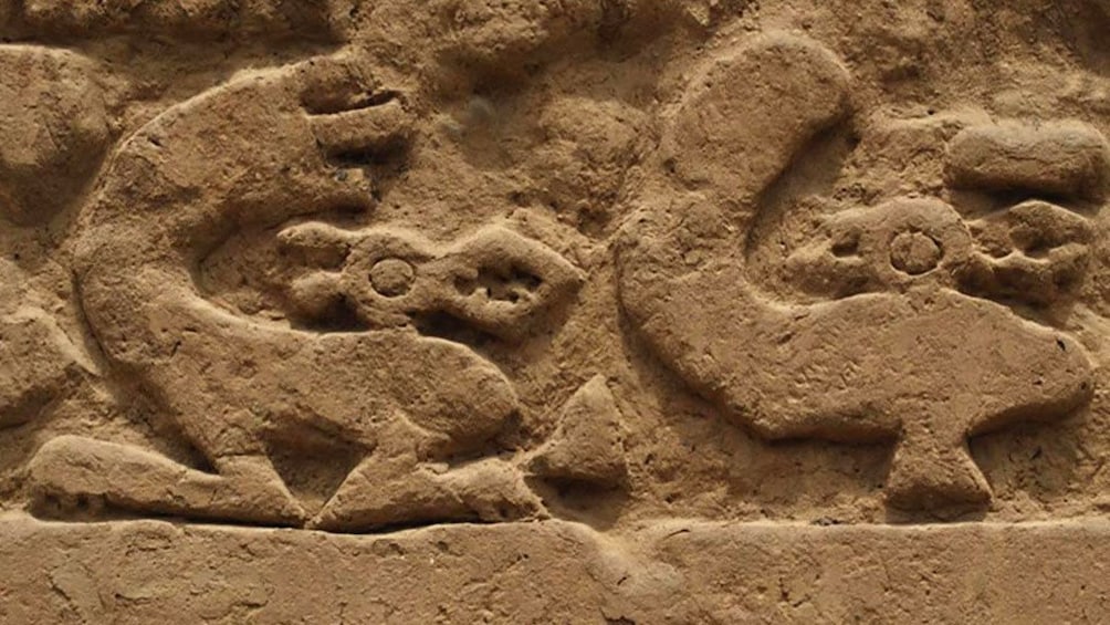 Ancient artifact in Huaca Rajada archeological site of Peru