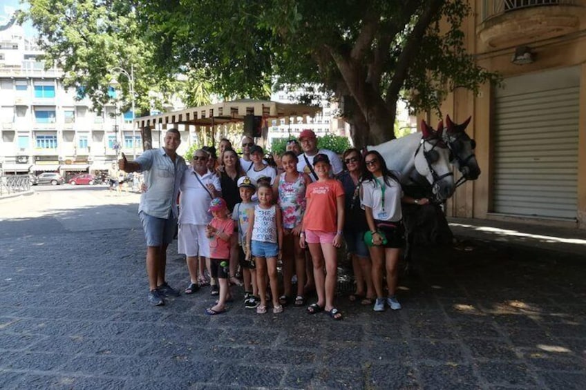 Messina's Tour With Horses Carriage, + Taormina And Isola Bella With Minivan