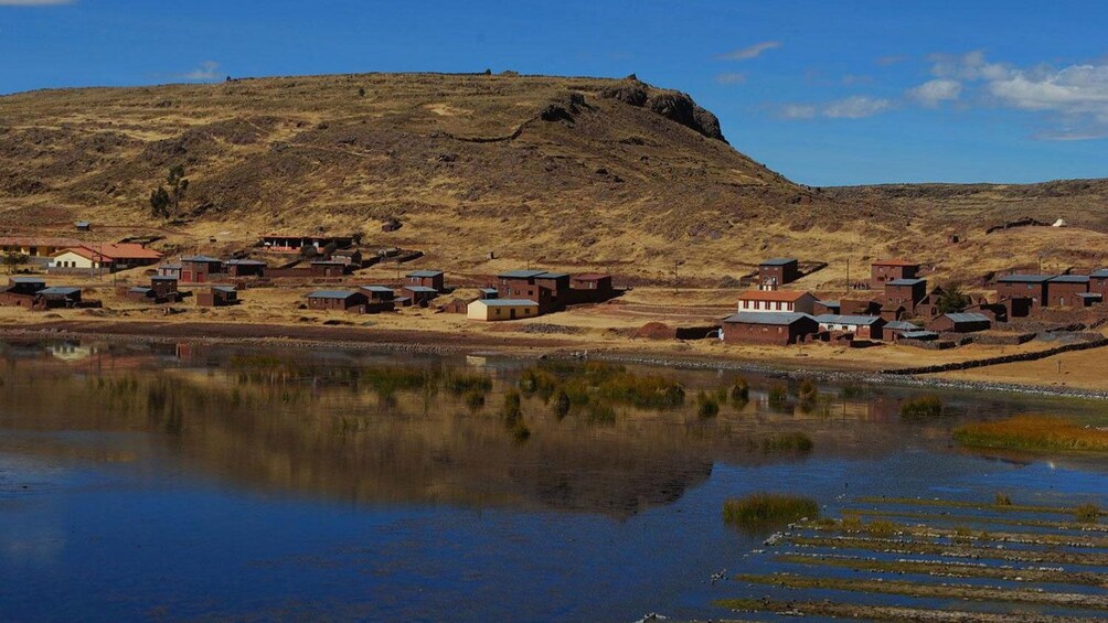 Lake surrounding the Great Cemetery of Hatum Colla in Peru