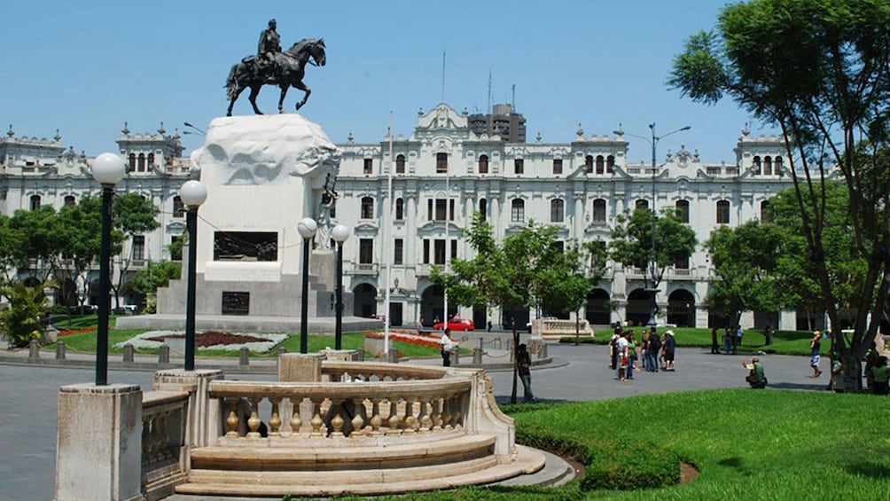 Statue of General Jose de San Martin in the historic center of Lima, Peru