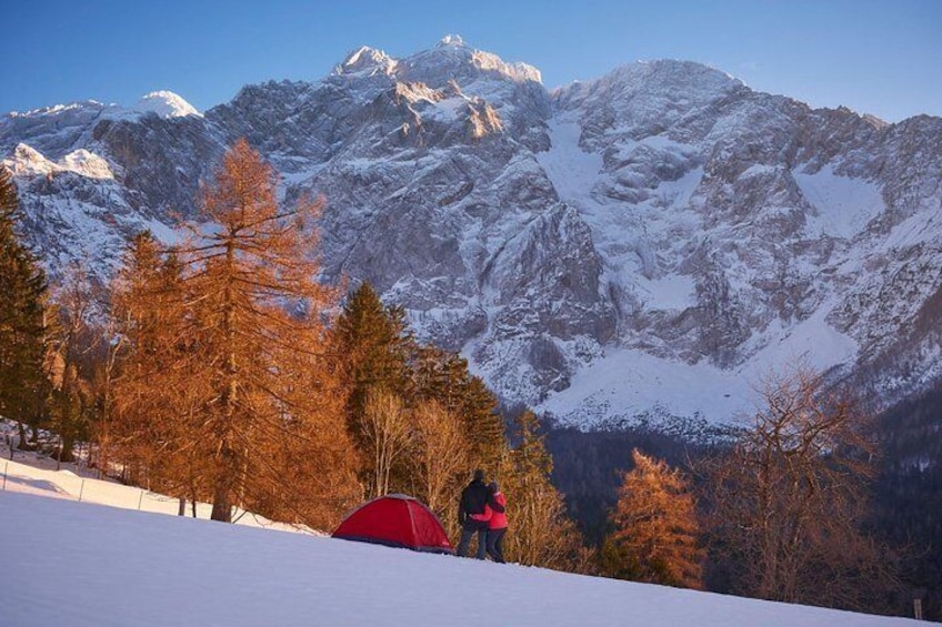 View on one of the most spectacular winter fairytale: Jezersko glacier valley