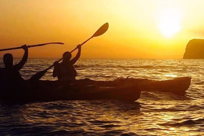 With the kayak from Sant Elm into the sunset - picnic included